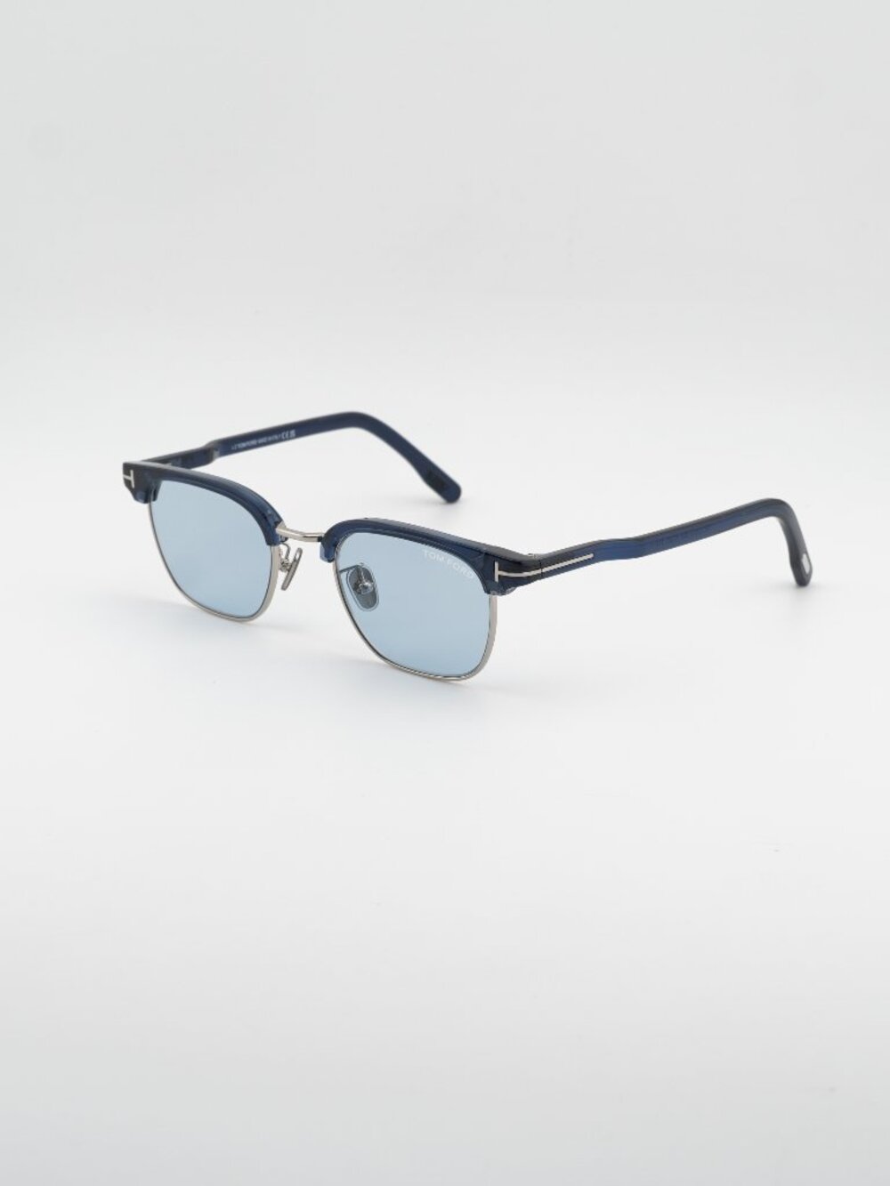 Tom Ford FT1119-D 90A Sunglasses Blue Browline Frame, Blue Lenses